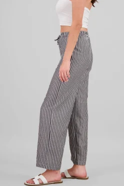 Shasa Striped Textured Straight Pants