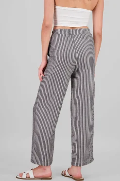 Shasa Striped Textured Straight Pants