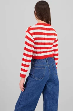 Shasa Striped V Neck Sweater