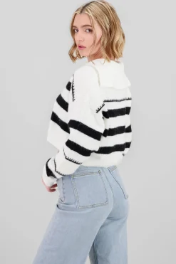 Shasa Striped V-neck Sweater