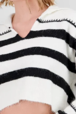 Shasa Striped V-neck Sweater