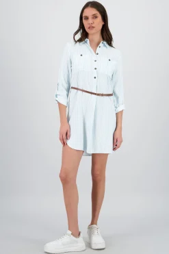 Shasa Stripped Print Short Dress
