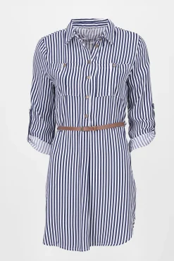 Shasa Stripped Print Short Dress
