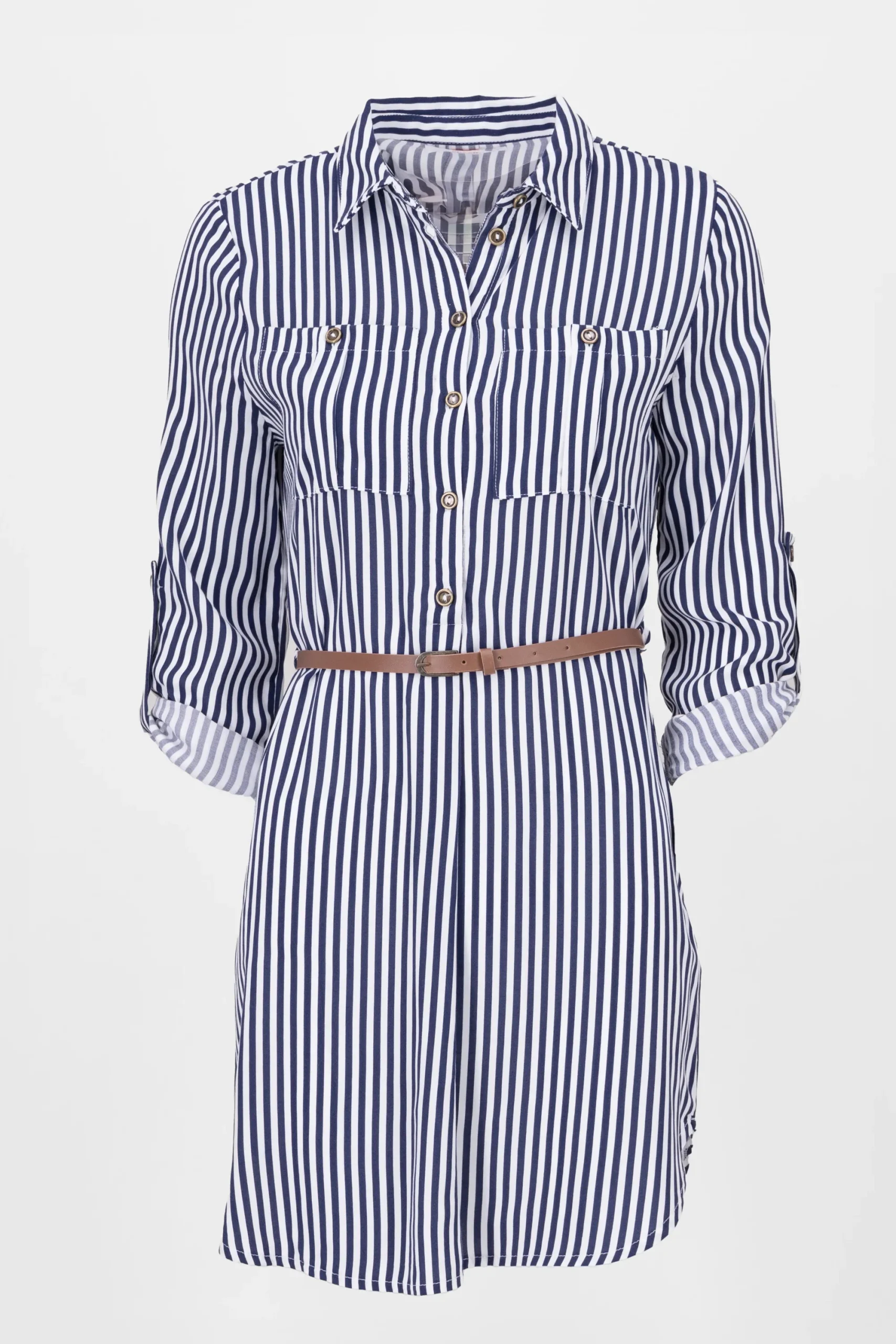 Shasa Stripped Print Short Dress