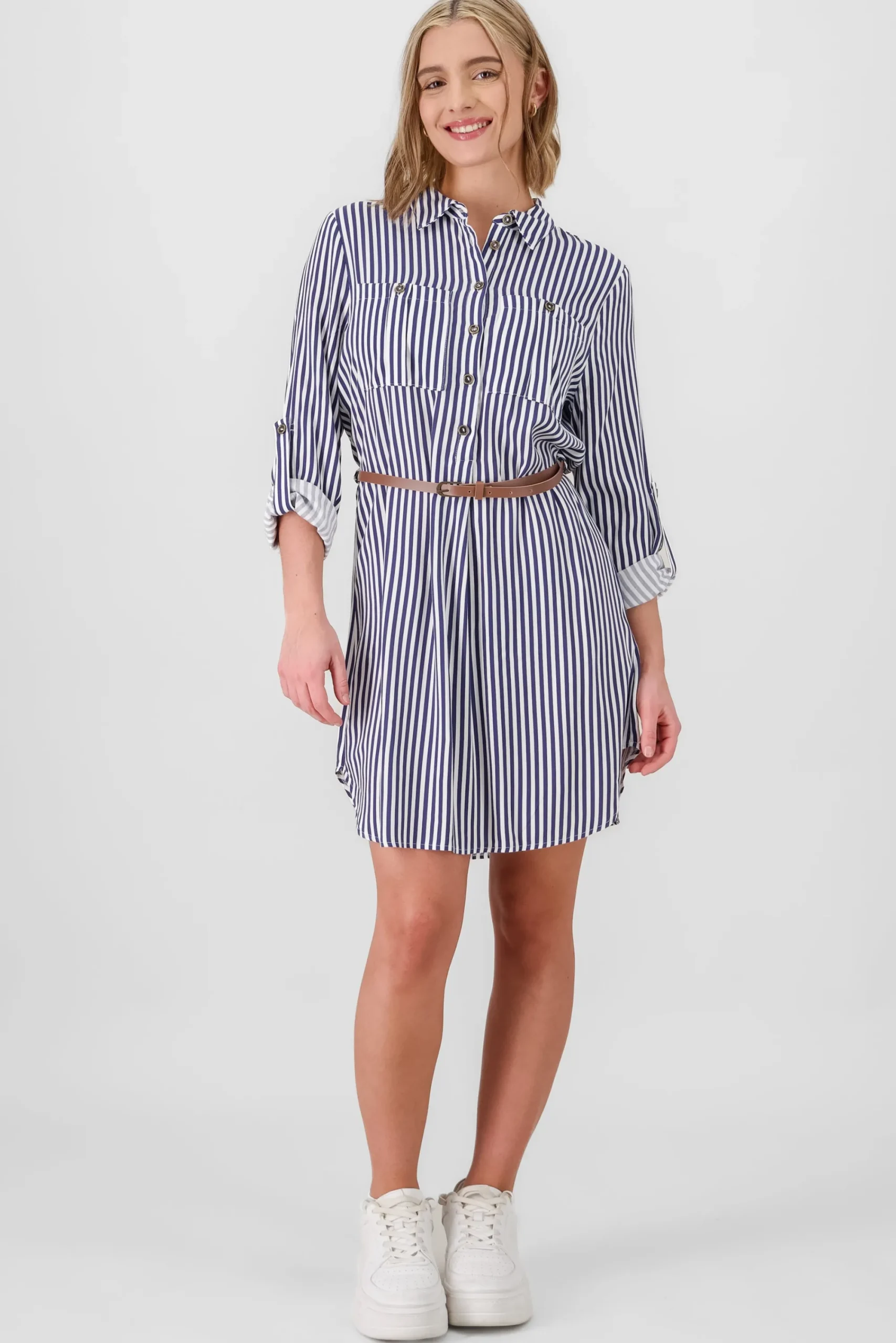Shasa Stripped Print Short Dress