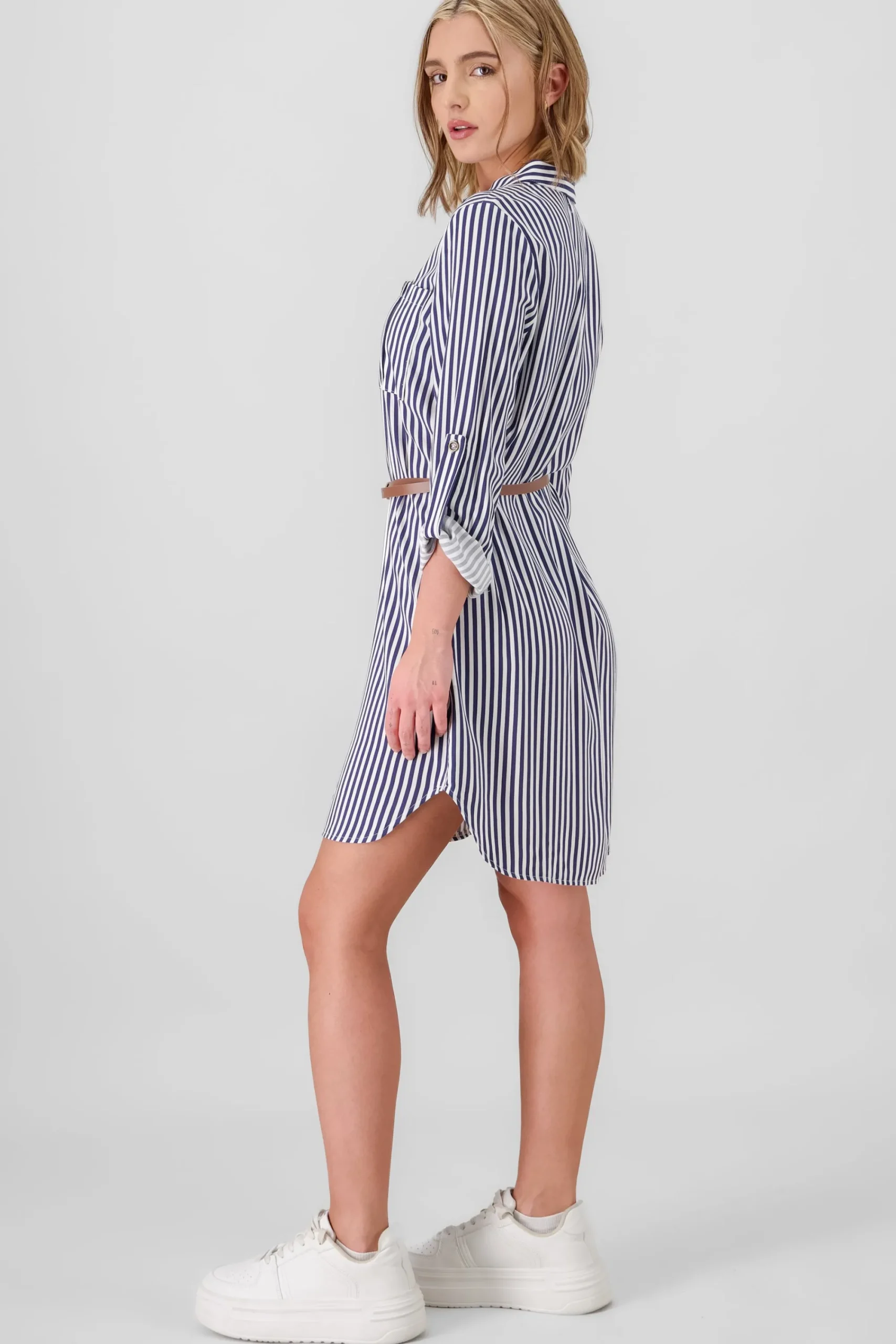 Shasa Stripped Print Short Dress