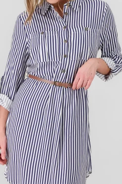 Shasa Stripped Print Short Dress