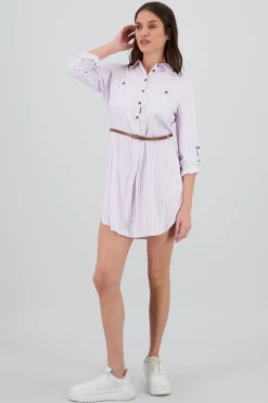 Shasa Stripped Print Short Dress