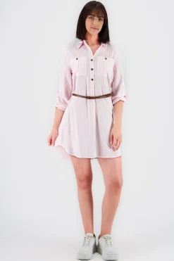 Shasa Stripped Print Short Dress