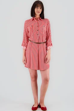 Shasa Stripped Print Short Dress