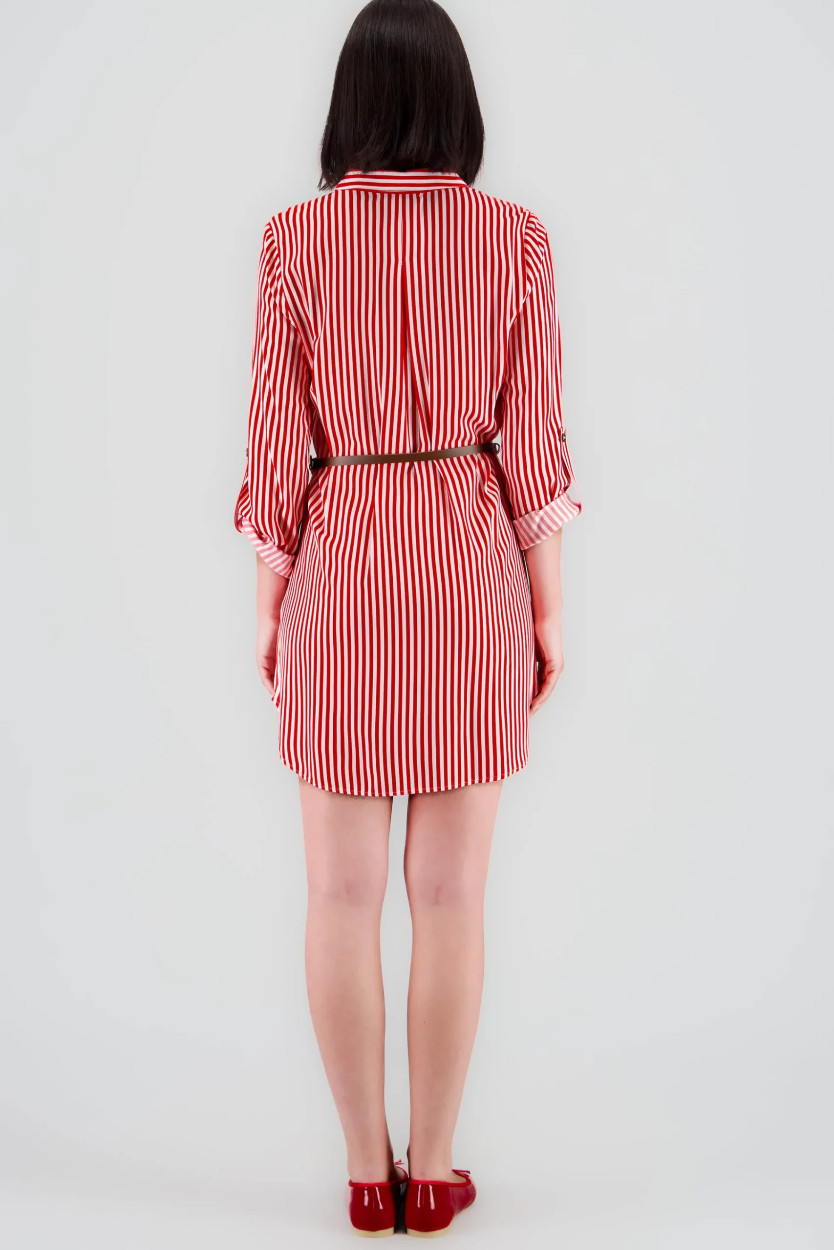 Shasa Stripped Print Short Dress