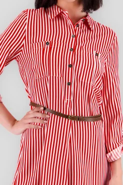 Shasa Stripped Print Short Dress