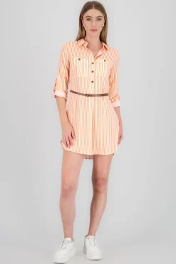 Shasa Stripped Print Short Dress