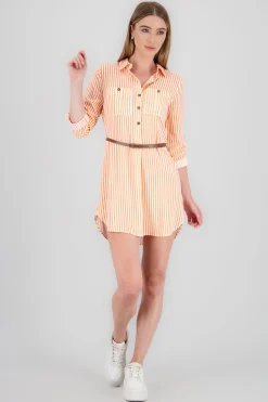 Shasa Stripped Print Short Dress