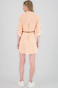 Shasa Stripped Print Short Dress