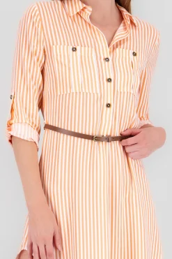 Shasa Stripped Print Short Dress
