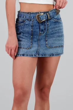 Shasa Studded Buckle Skirt