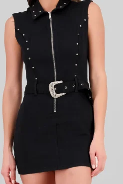 Shasa Studded Detail Dress with Belt