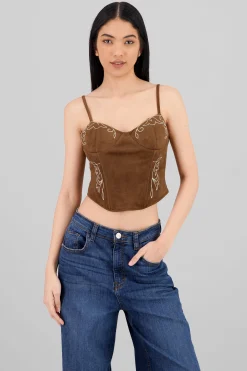 Shasa Suede Corset Blouse