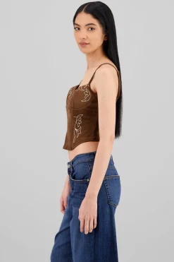 Shasa Suede Corset Blouse
