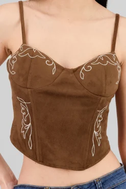 Shasa Suede Corset Blouse