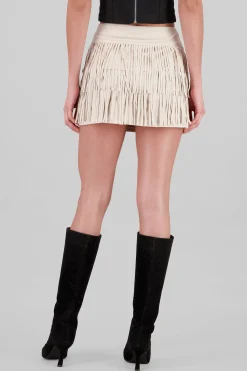 Shasa Suede Fringe Skirt
