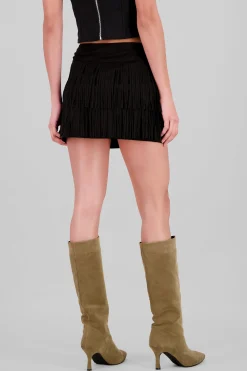Shasa Suede Fringe Skirt