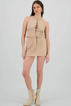 Shasa Suede Mini Skirt