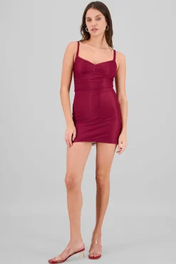 Shasa Sweetheart Neckline Mesh Mini Dress