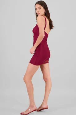 Shasa Sweetheart Neckline Mesh Mini Dress
