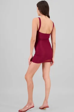 Shasa Sweetheart Neckline Mesh Mini Dress