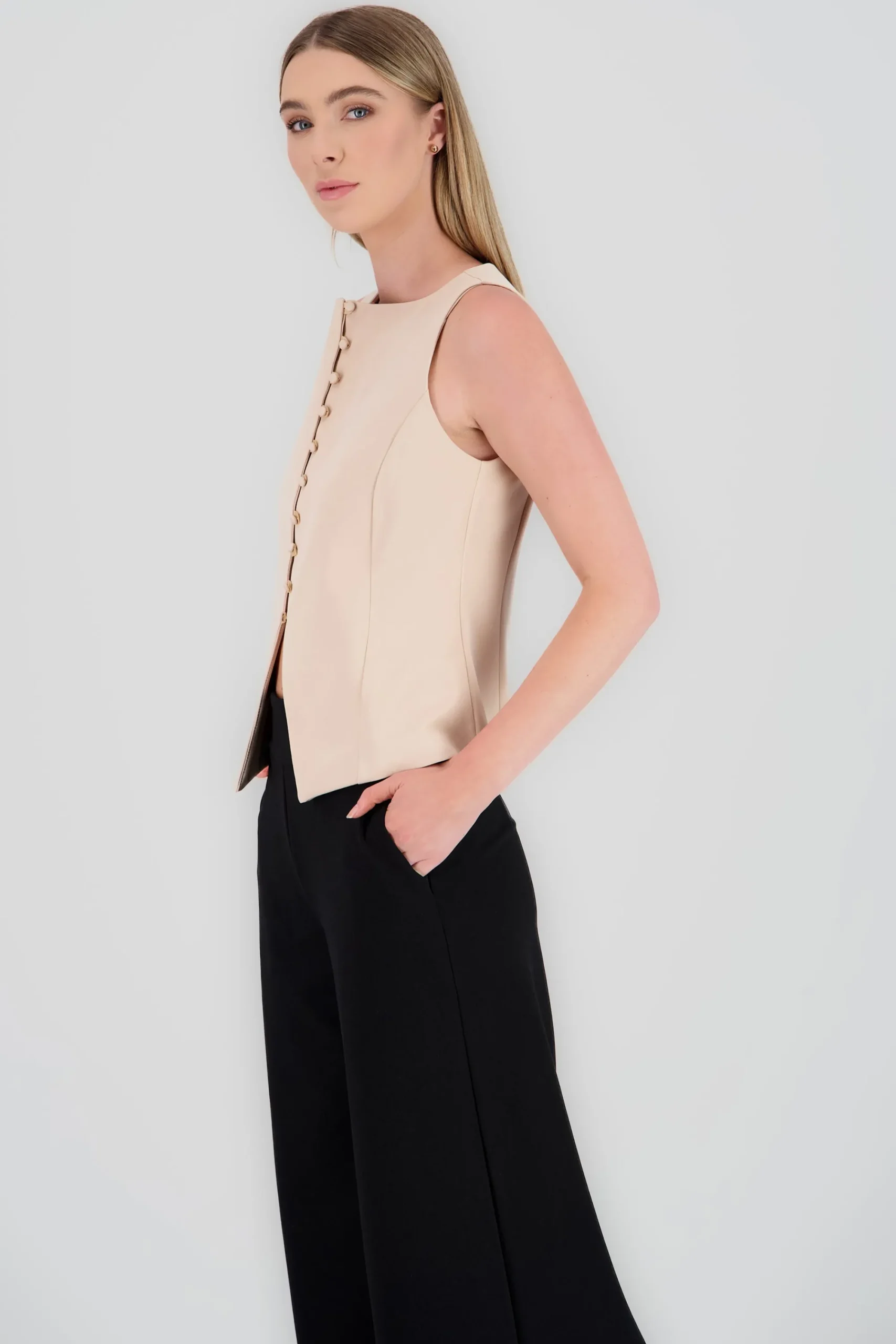 Shasa Tailored Button Vest