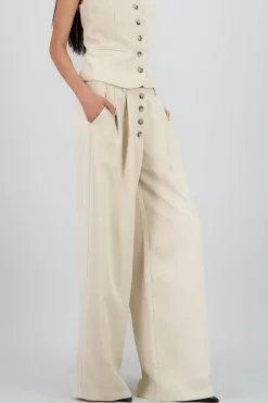 Shasa Tailored Pants with Buttons
