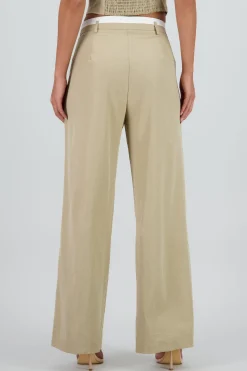 Shasa Tailored Pants with Contrast Waistband