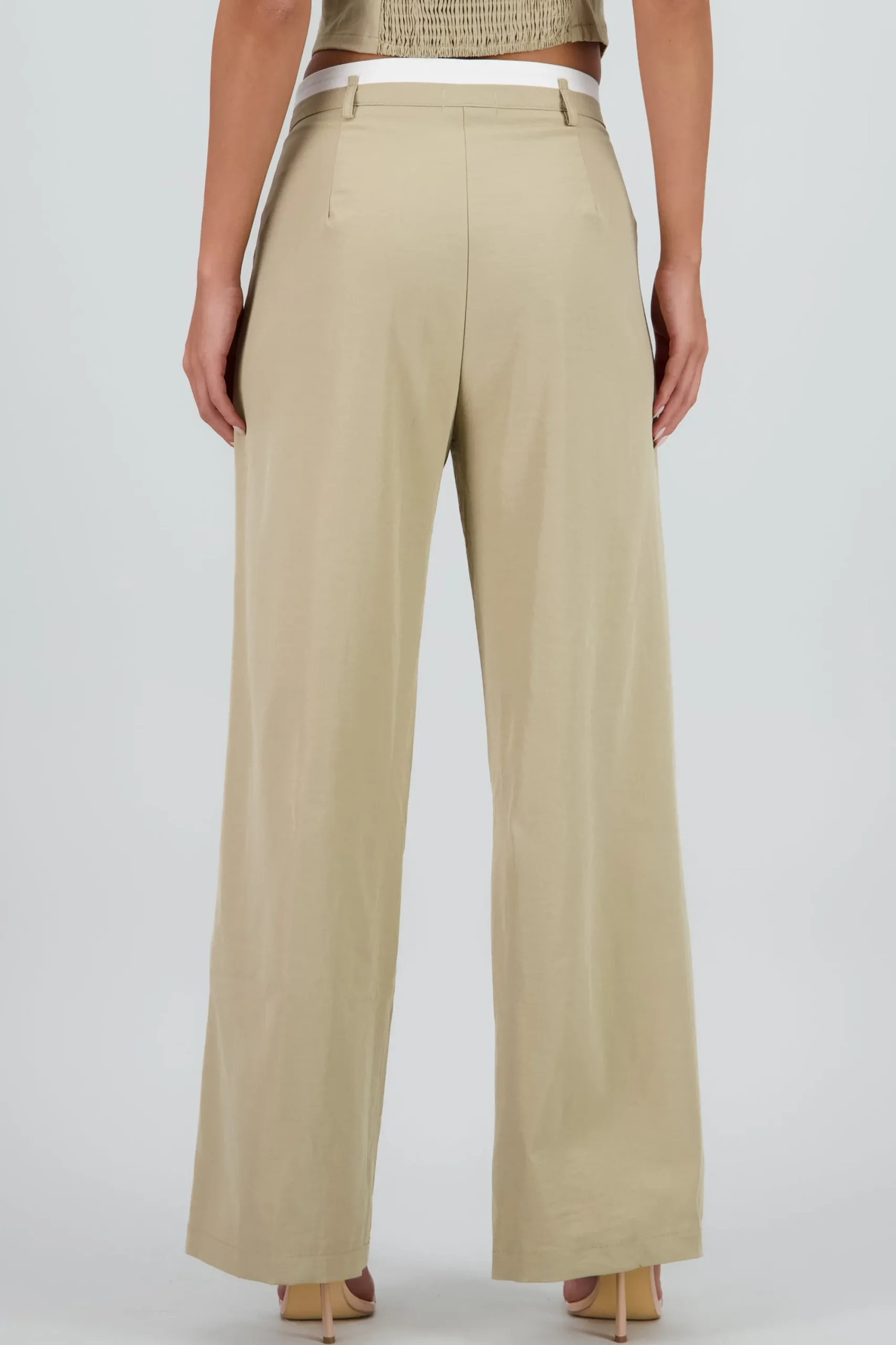 Shasa Tailored Pants with Contrast Waistband