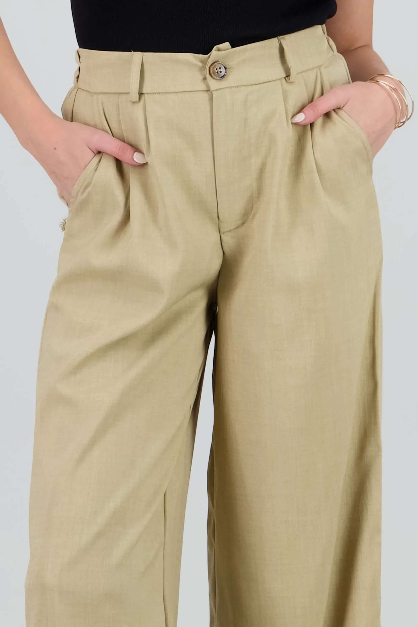 Shasa Tailored Pants with Pleat Detail