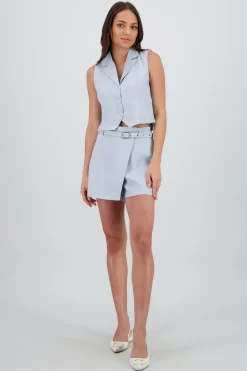 Shasa Tailored Skort with Belt Detail