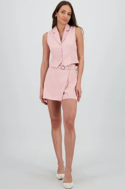 Shasa Tailored Skort with Belt Detail