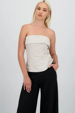 Shasa Tailored Strapless Top