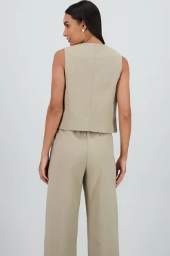Shasa Tailored Vest with Bow Detail
