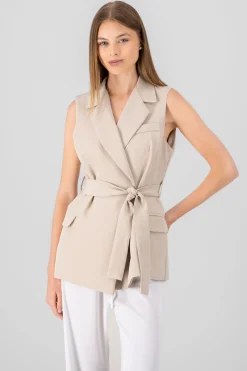 Shasa Tailored Vest With Ribbon