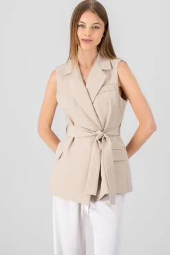 Shasa Tailored Vest With Ribbon