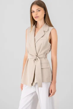 Shasa Tailored Vest With Ribbon