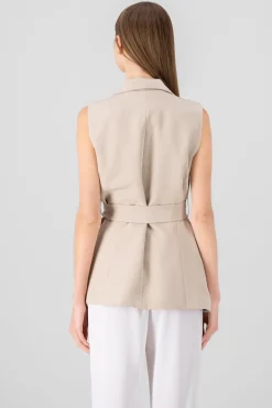 Shasa Tailored Vest With Ribbon