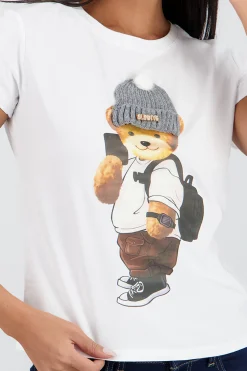 Shasa Teddy Bear T Shirt with Hood Detail