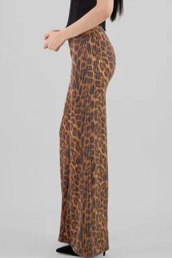 Shasa Textured Animal Print Wide Leg Pants