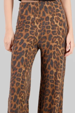 Shasa Textured Animal Print Wide Leg Pants