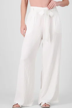 Shasa Textured Belt Straight Pants