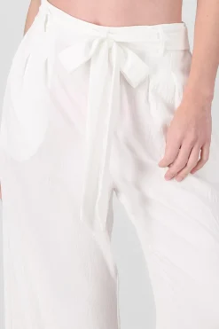 Shasa Textured Belt Straight Pants