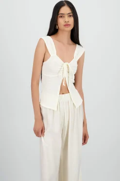 Shasa Textured Blouse with Gathered Detail